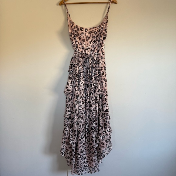 Hutch Elsa wrap leopard ruffled high-Low print Dress Size: M - Picture 3 of 4